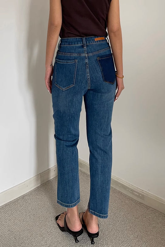 Slant Pocket Straight Leg Jeans