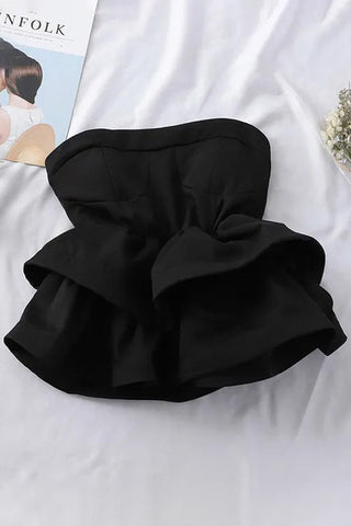 Off Shoulder Ruffle Top Comfy Shirt Elegant High Waist Wrap Blouse Ladies Tops