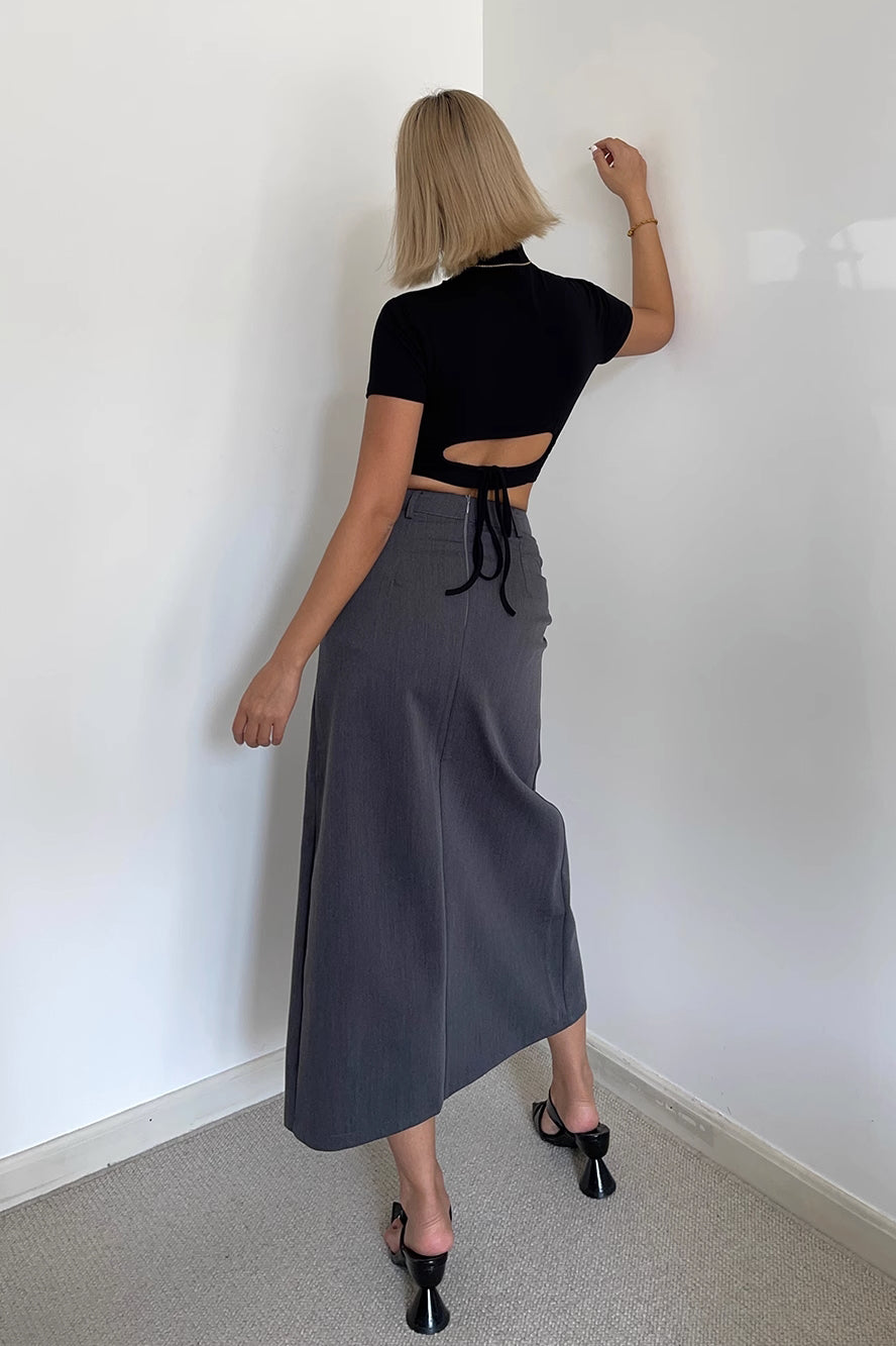 Zip Up Back Pleated Skirts