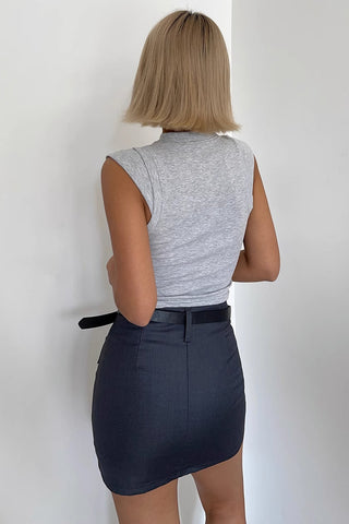 Pocket Side Cargo Satin Skirts