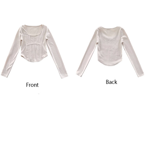 Asymmetrical Hem Ribbed Knit Tops Shirt