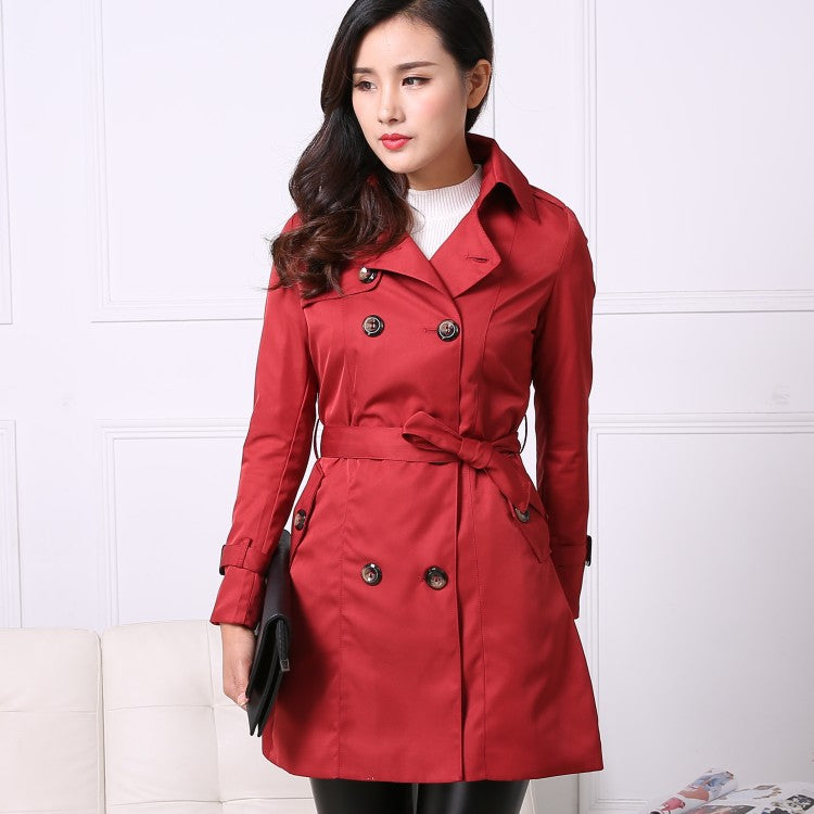 Valentin Pocketed Faux Leather Trench Coat