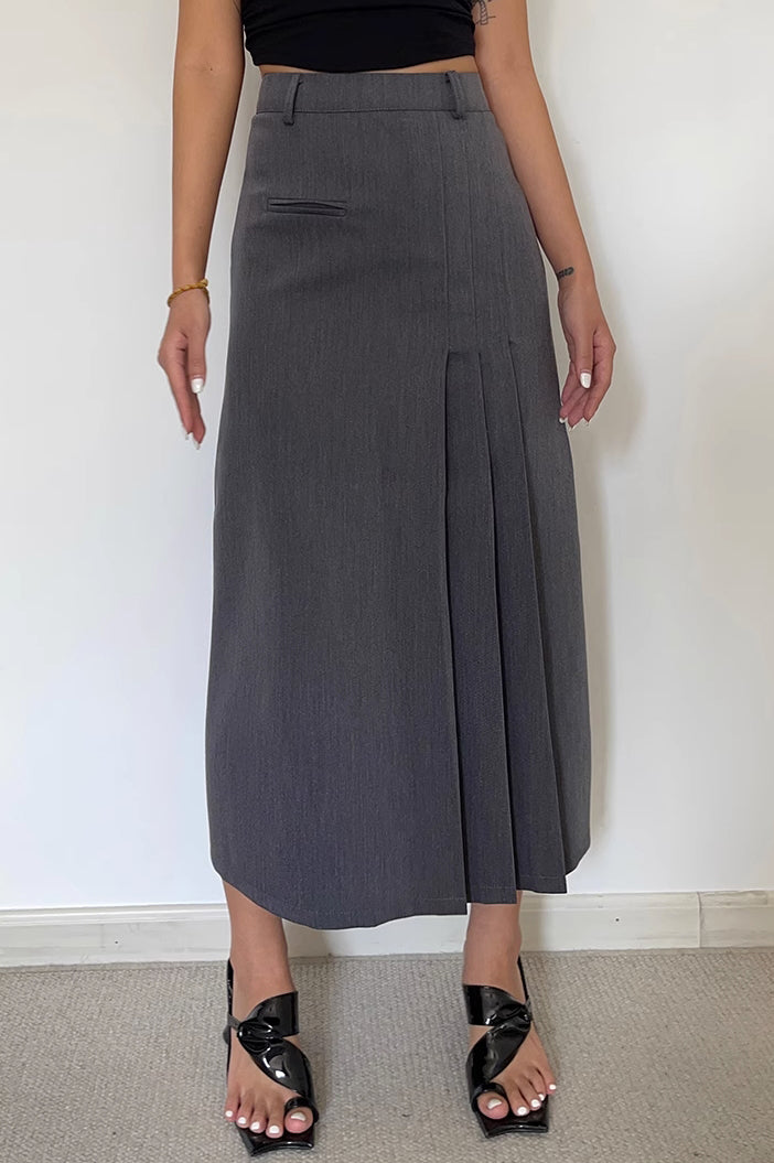 Zip Up Back Pleated Skirts