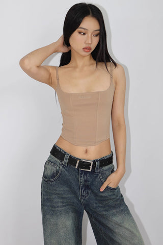 Cami-Top mit Spaghettiträgern und Reißverschluss hinten