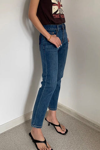 Slant Pocket Straight Leg Jeans