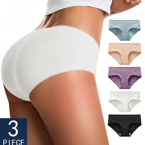 3PCS/Set Panties Underwear Seamless Plus Size Briefs Low-Rise Soft Panty Underpants Female Lingerie