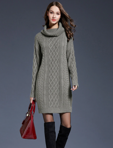 Front Pocket Design Knit Long Oversized Sweaters