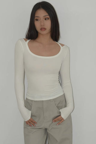 Halter Long Sleeve Solid Tops Shirts