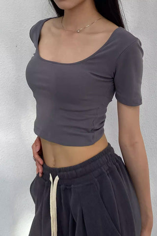 Rückenfreies Kurzarm-Top mit Cut-Outs, Tanktop