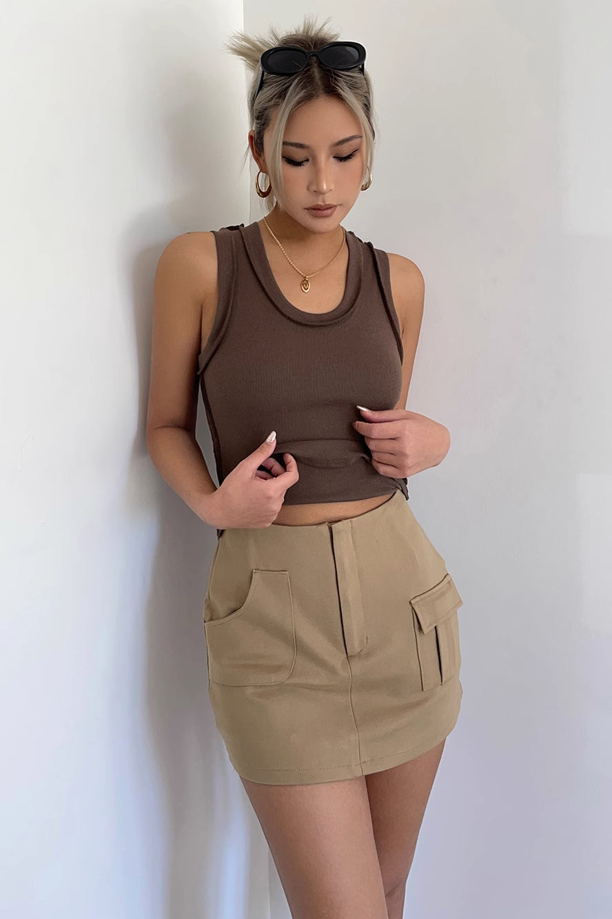 Solid Asymmetrical Hem Cami Vest Tops