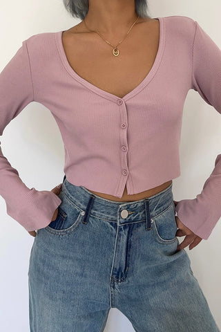 Deep V Neck Solid Blouse Tops