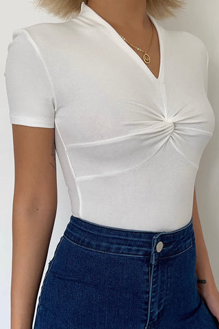 Crisscross Front Short Sleeve Cami Tops