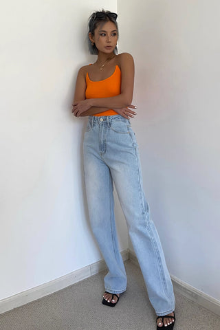 Slant Pocket Wide Leg Jeans