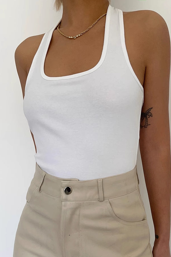 Halter Solid Sleeveless Cami Tops