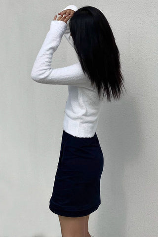 Buttoned Front Ribbed Knit Sweater