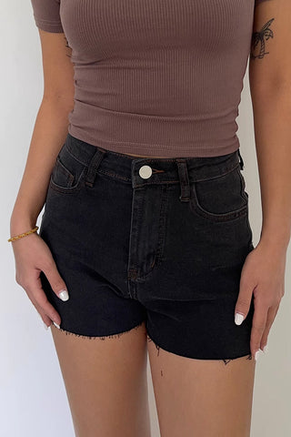 Buckle Detail Raw Trim Shorts