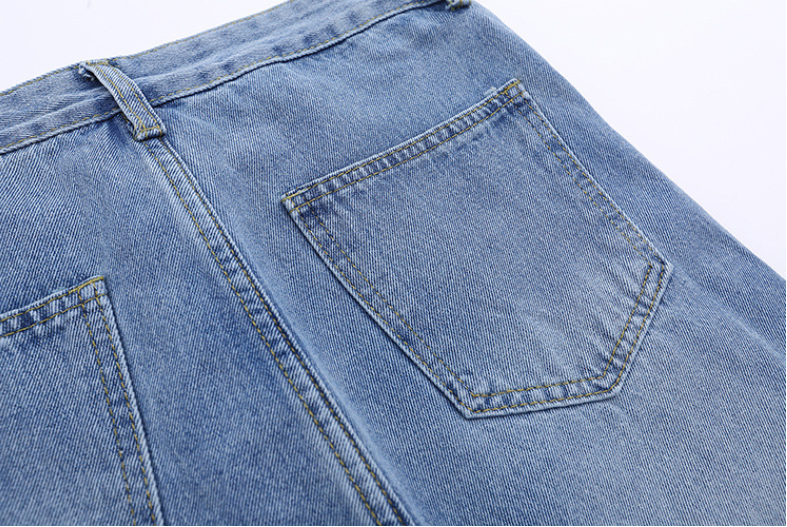 Snap Button Jeans - Medium Blue Wash