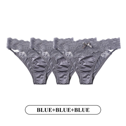 3 Teile/los Spitze Höschen Low-taille Unterwäsche Weibliche G String Tanga Dessous Versuchung Aushöhlen Dessous