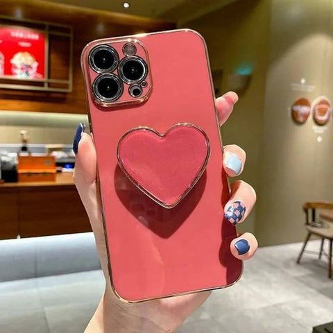 3D Holder Phone Case for IPhone 11 12 13 14 15 Soft Cover Camera Protection Fundas