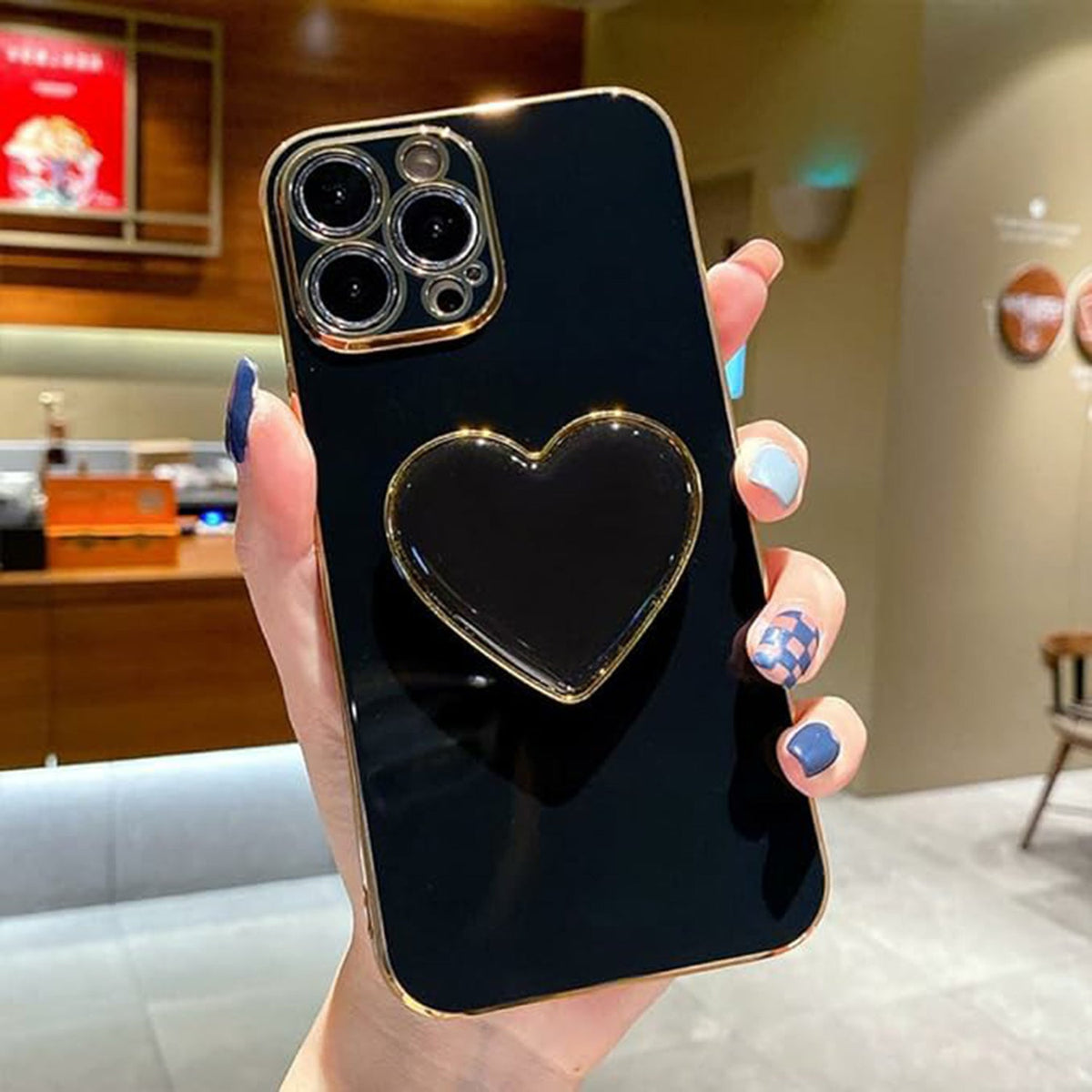 3D Holder Phone Case for IPhone 11 12 13 14 15 Soft Cover Camera Protection Fundas