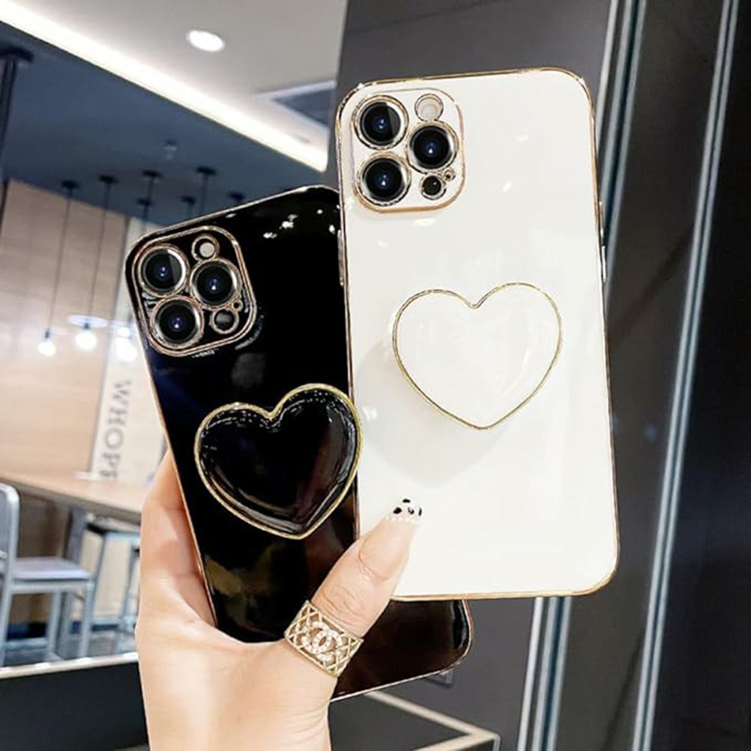 3D Holder Phone Case for IPhone 11 12 13 14 15 Soft Cover Camera Protection Fundas