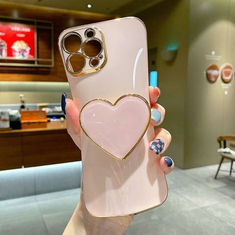 3D Holder Phone Case for IPhone 11 12 13 14 15 Soft Cover Camera Protection Fundas