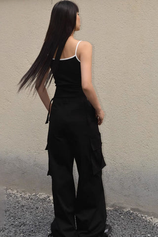 Contrast Side Spaghetti Strap Cami Top