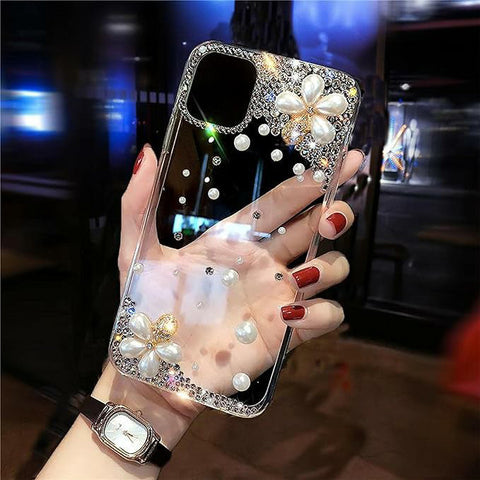 For Iphone Crystal Rhinestone Case Luxury Bling Glitter Cover Shiny Diamond Girls Kids Floristic Phone Case For Iphone 11 12 13 14 15