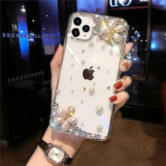 For Iphone Crystal Rhinestone Case Luxury Bling Glitter Cover Shiny Diamond Girls Kids Floristic Phone Case For Iphone 11 12 13 14 15