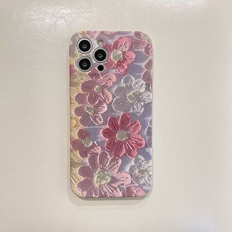 Personality Floral Printed Drop-Proof Apple Phone Liquid Silicone Cover Cases