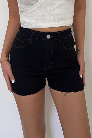 Buckle Detail Raw Trim Shorts