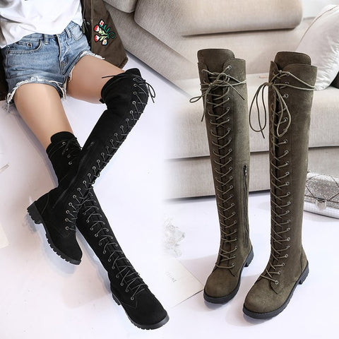 My Scene Lace Up Over The Knee Boots