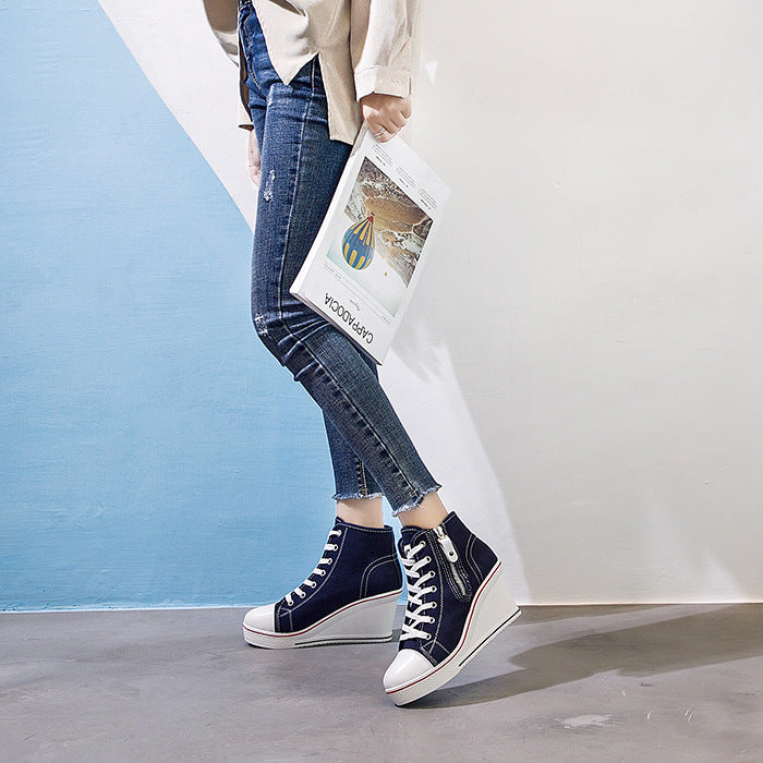 Step It Up Faux Leather Wedge Sneakers