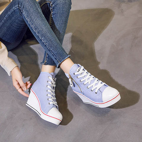 Step It Up Faux Leather Wedge Sneakers