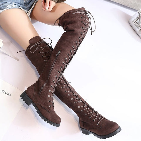 My Scene Lace Up Over The Knee Boots