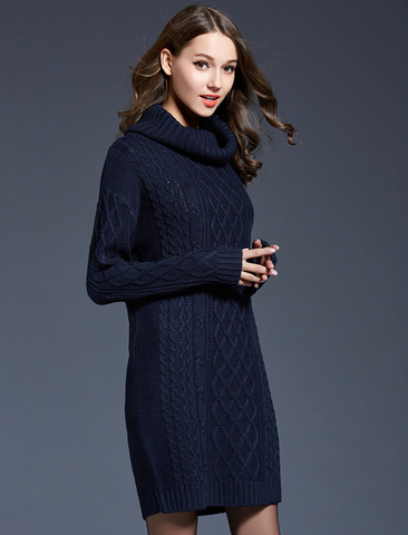 Front Pocket Design Knit Long Oversized Sweaters