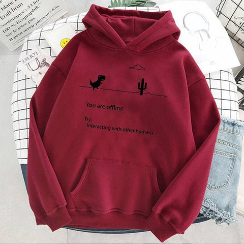 Google Chrome Disconnect Internet Page Game Print Hoodies