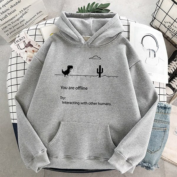 Google Chrome Disconnect Internet Page Game Print Hoodies