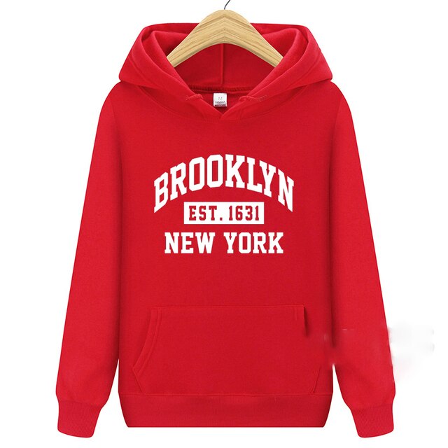 EST 1631 Brooklyn York Winter Autumn Men Hoodies