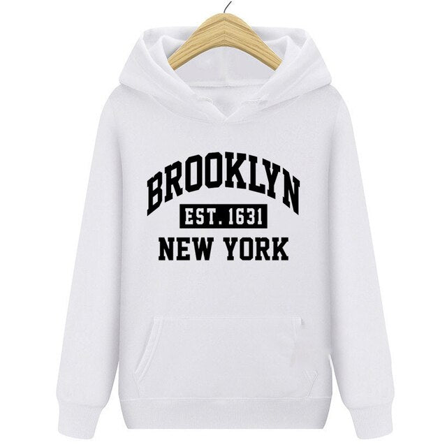 EST 1631 Brooklyn York Winter Autumn Men Hoodies