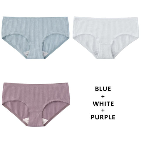 3PCS/Set Panties Underwear Seamless Plus Size Briefs Low-Rise Soft Panty Underpants Female Lingerie