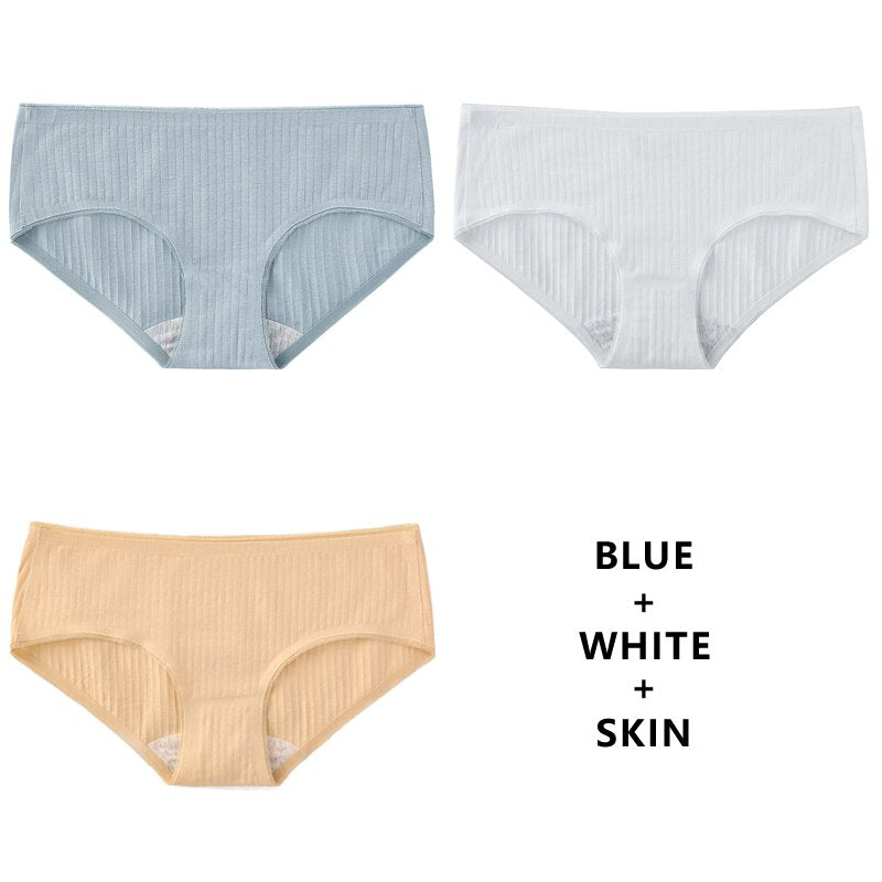 3PCS/Set Panties Underwear Seamless Plus Size Briefs Low-Rise Soft Panty Underpants Female Lingerie