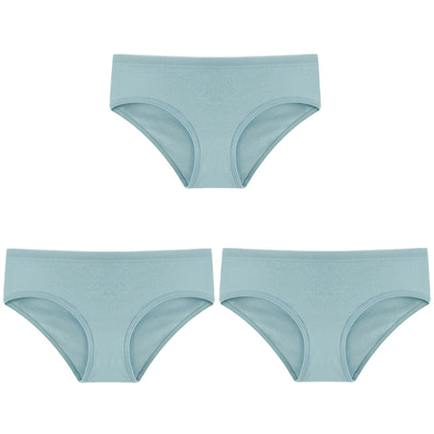 3PCS/Set Panties Underwear Solid Color Briefs Low-Rise Soft Panty Underpants Female Lingerie