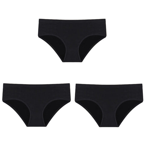 3PCS/Set Panties Underwear Solid Color Briefs Low-Rise Soft Panty Underpants Female Lingerie