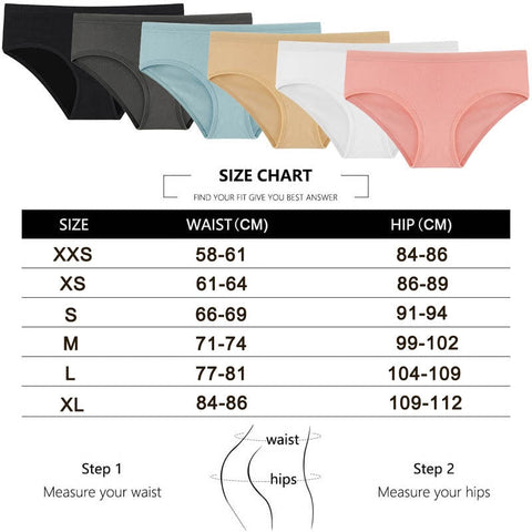 3PCS/Set Panties Underwear Solid Color Briefs Low-Rise Soft Panty Underpants Female Lingerie