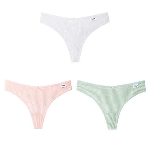 3 Teile/los V Taille Baumwolle G-String Tanga Höschen String Unterwäsche Briefs Dessous Unterhose Low-Rise Damen Intime