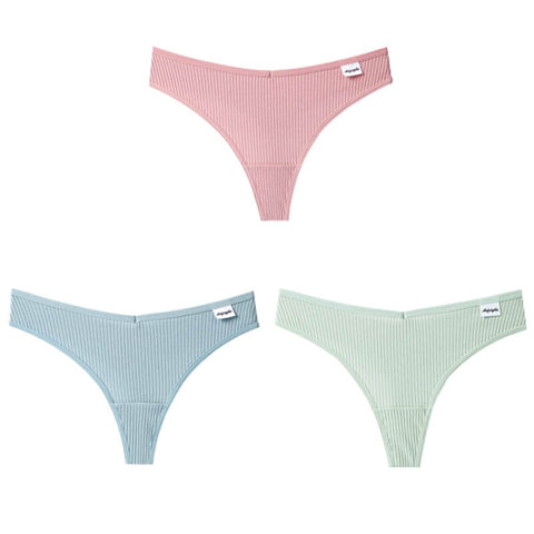 3 Teile/los V Taille Baumwolle G-String Tanga Höschen String Unterwäsche Briefs Dessous Unterhose Low-Rise Damen Intime