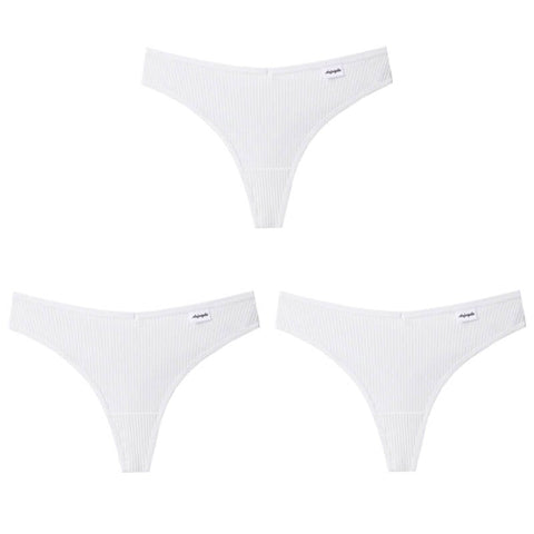 3Pcs/Lot V Waist Cotton G-String Thong Panties String Underwear Briefs Lingerie Underpant Low-Rise Ladies Intimate