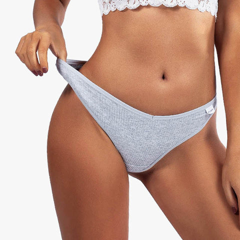 3Pcs/Lot V Waist Cotton G-String Thong Panties String Underwear Briefs Lingerie Underpant Low-Rise Ladies Intimate