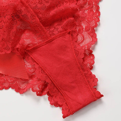 Lingerie étonnante string en dentelle, sous-vêtements féminins, string avec nœud, taille basse, lingerie transparente